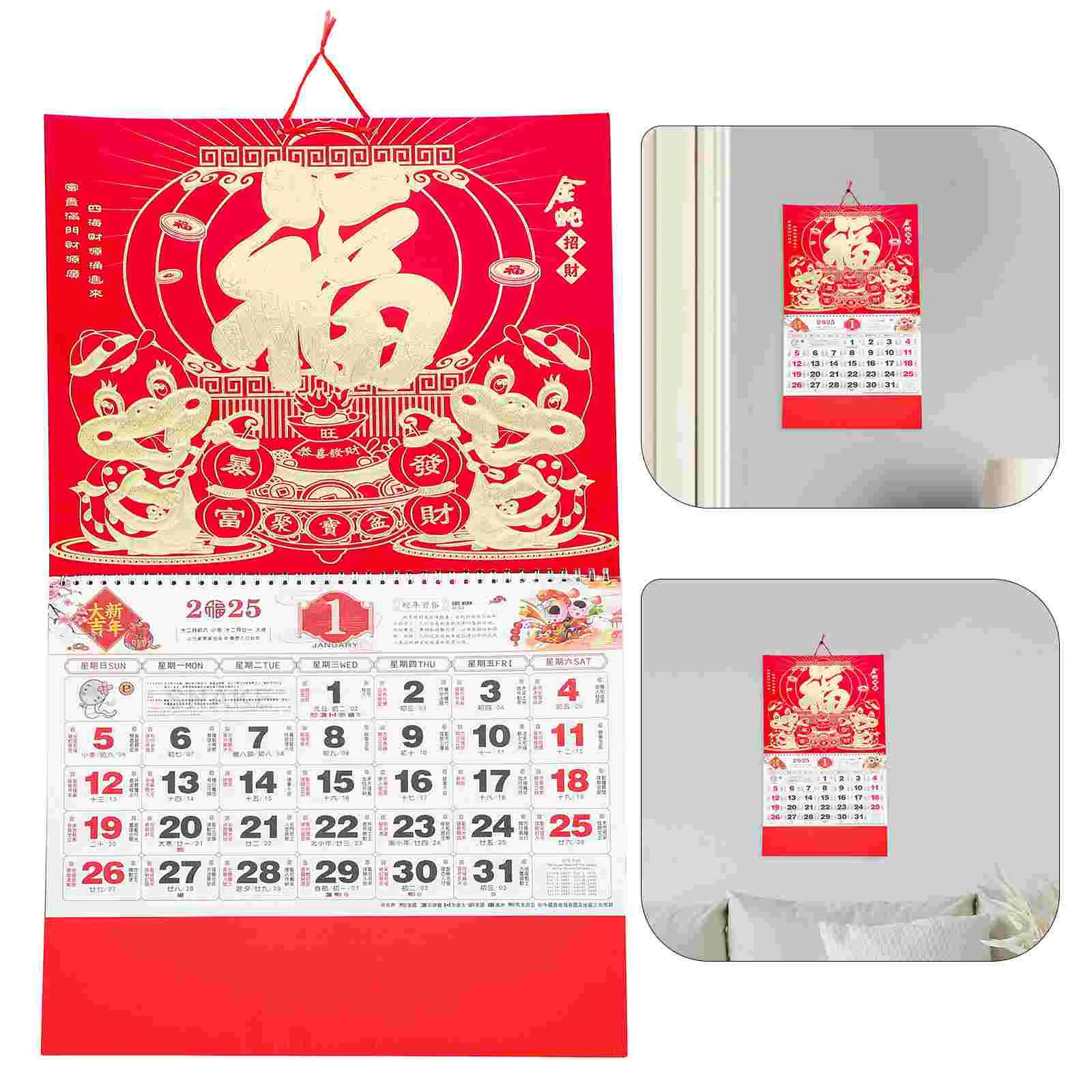 Bladgoud 2025 Kalender Kantoor Roterend Eeuwigdurend Bureau Papier Godin Muur Huishouden