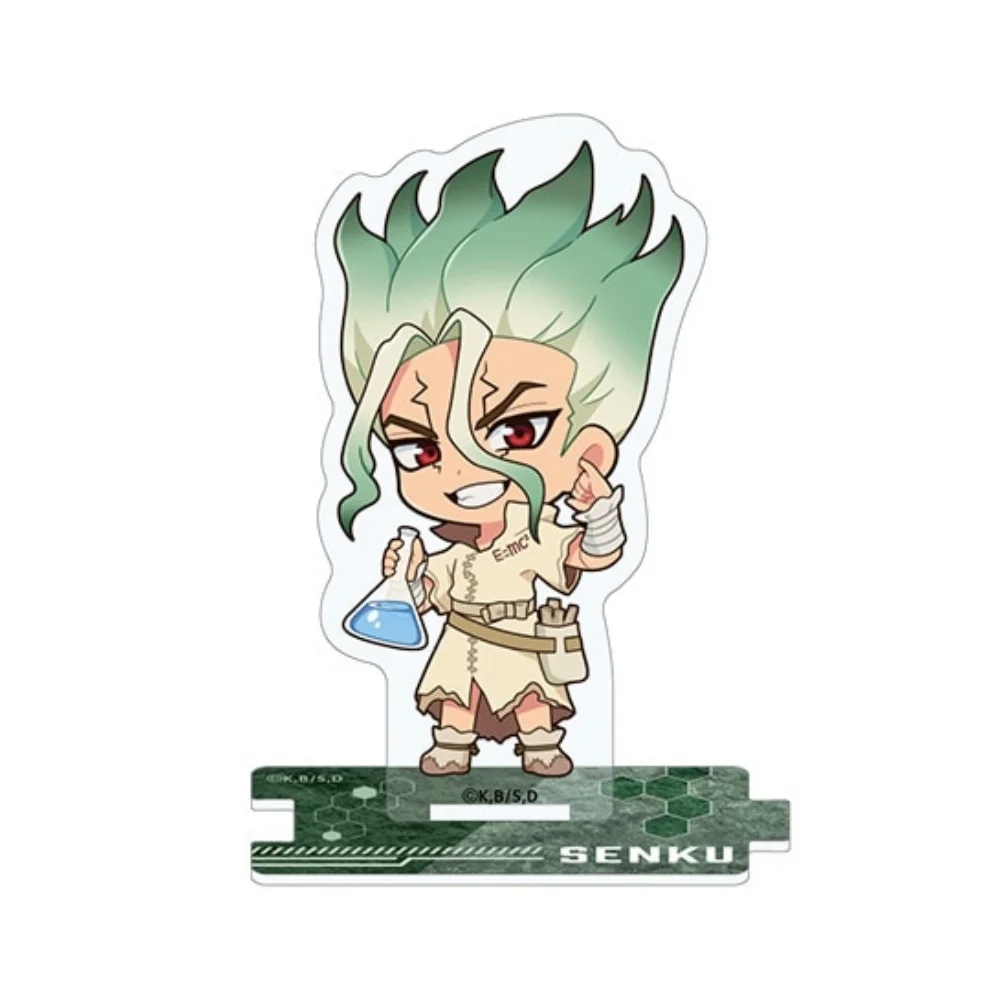 Anime Dr.STONE Senku Gen 10cm Double Plug HD Acrylic Stand Unique Decor Father's Day Gift For Desk Bedroom Anime Fan Keychain