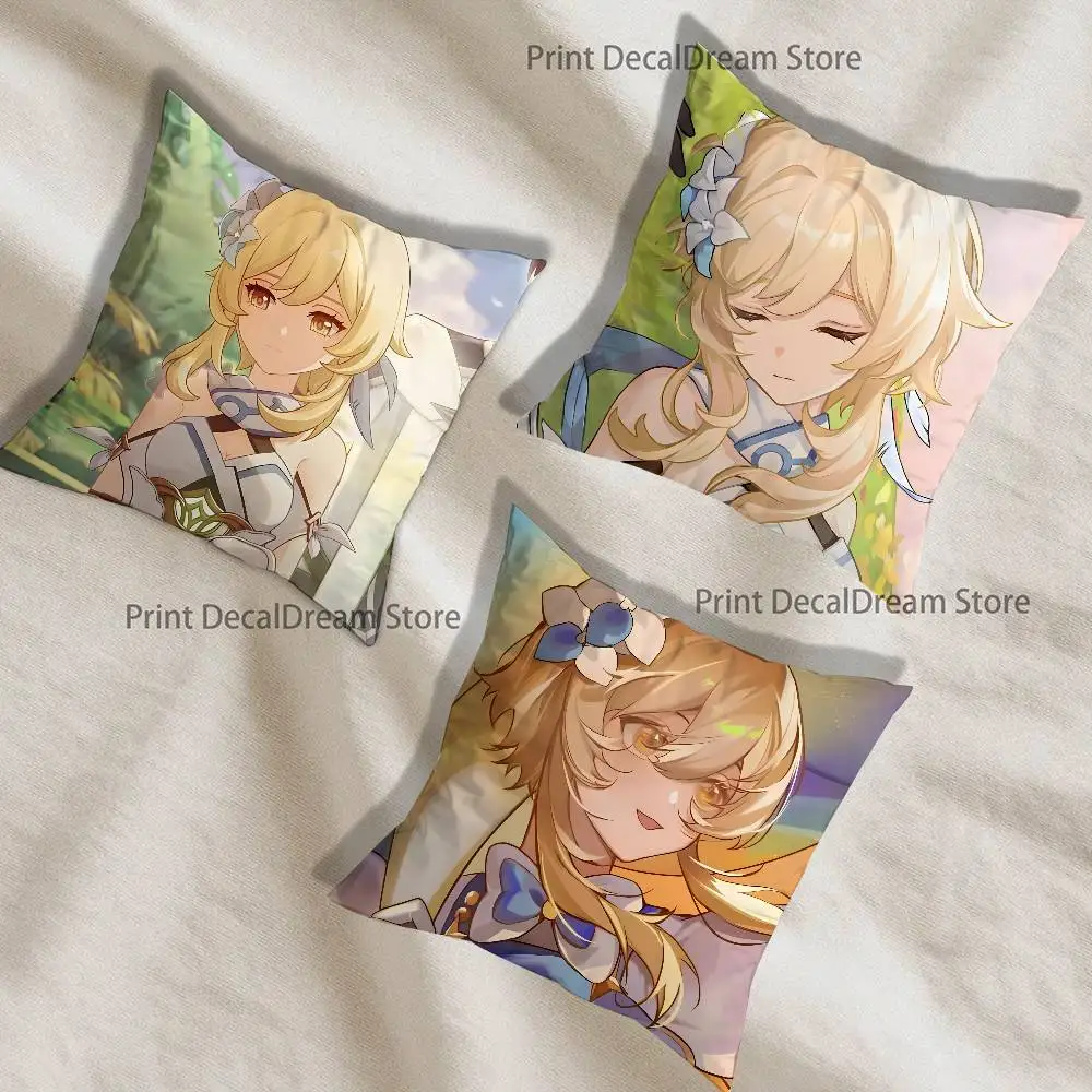 

G-GenshinS L-Lumine Pillow Case For Sofa Decor Car Office Room Printing Cushion Cover Decorations and Protector