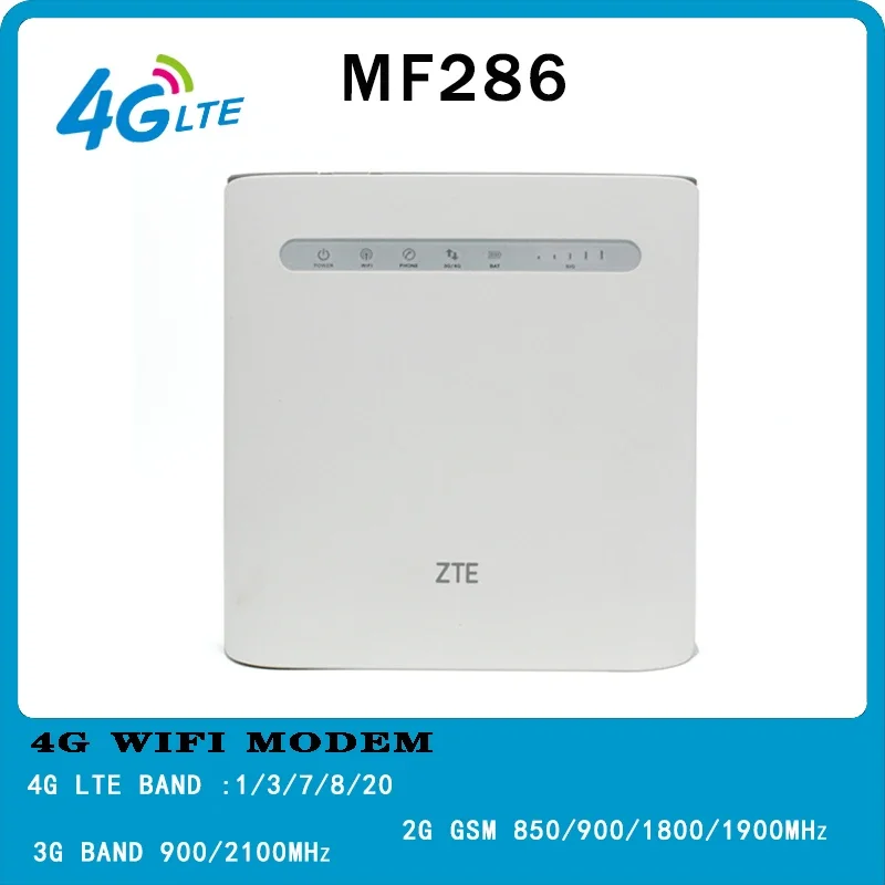 4G LTE  router With SIM Card slot Cat 6 technical 4G RJ45/RJ11 Unlocked including battery hotspot wifi router CPE MF286 for ZTE