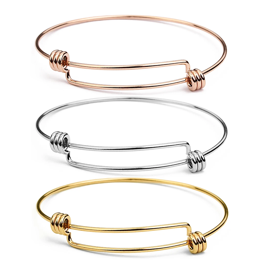 1-5 قطعة/الوحدة المعادن قابل للتعديل الإسورة أساور فارغة الفضة اللون المفتوحة سلك حلية قاعدة حبة رجل امرأة صنع المجوهرات