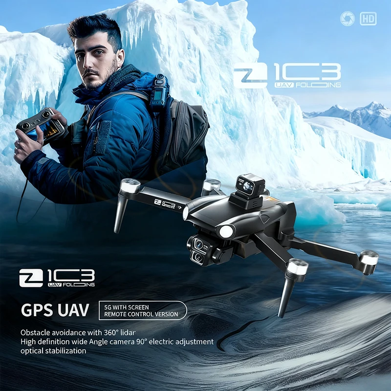 Novo Z103 GPS Drone 8K Profissional HD Câmera Dupla Wifi 360 °   Evitar obstáculos Brushless Dobrável Quadcopter RC Drone Brinquedo Presentes