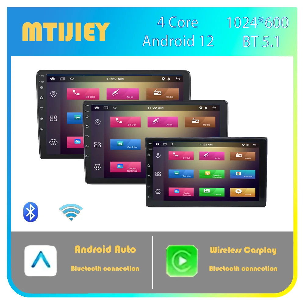 

7/9/10 inch Universal Wireless Carplay Android Auto Car Radio For HYUNDAI Honda TOYOTA FORD with Navigation Bluetooth