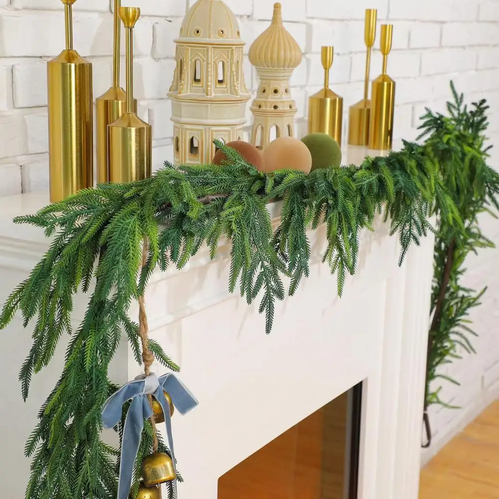 Faux Pine Garland Realistic Faux Norfolk Pine Garland Set for Indoor Christmas Decor 6ft Artificial for Mantel