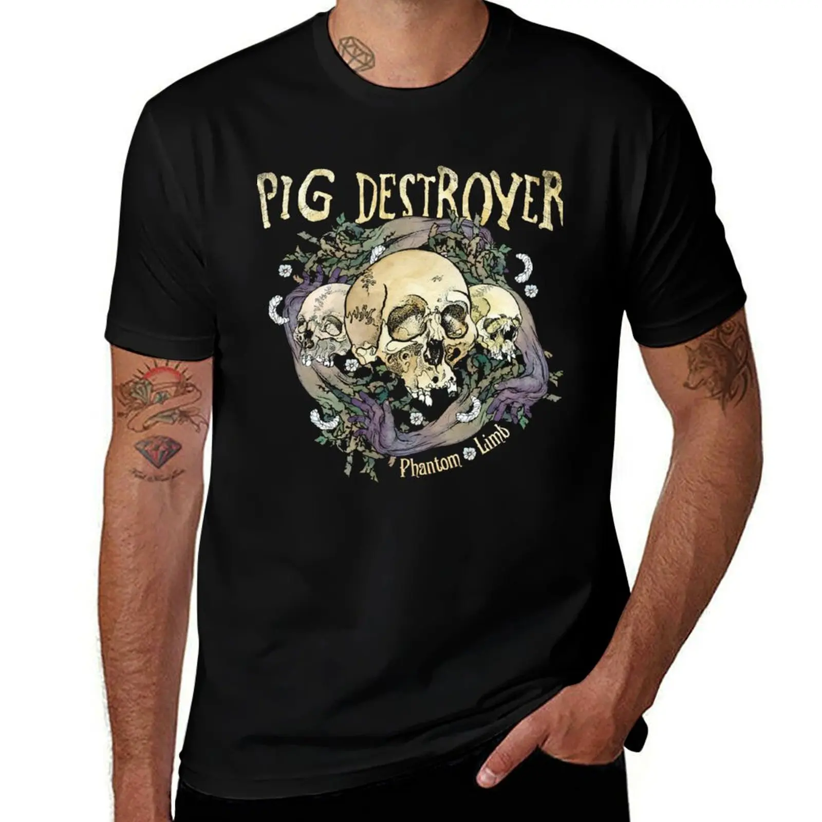 Pig Destroyer Phantom Limb T-Shirt Daily Wear Plain Short Sleeve Shirt