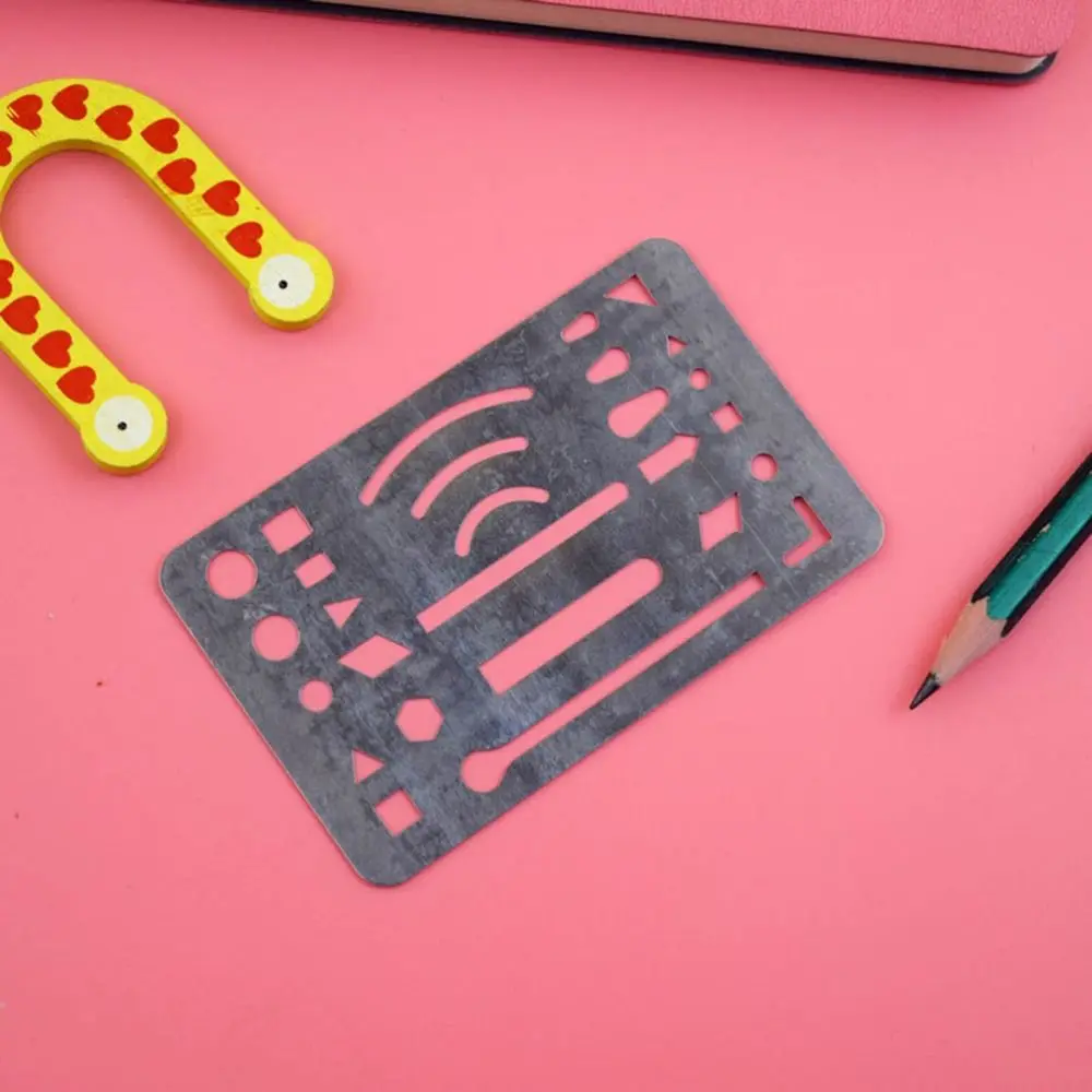 3 Pcs Stainless Steel Erasing Shield 27 holes Craft Stencils Drawing Drafting Geometric Letter Shield Eraser Templates Tools