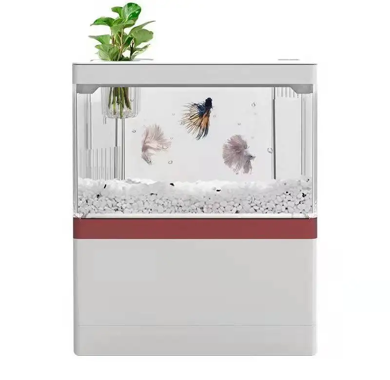 

Desktop Mini Acrylic Fish tank USB Creative Silent Filtering Small Aquarium Viewing Ecological tank No Change Water