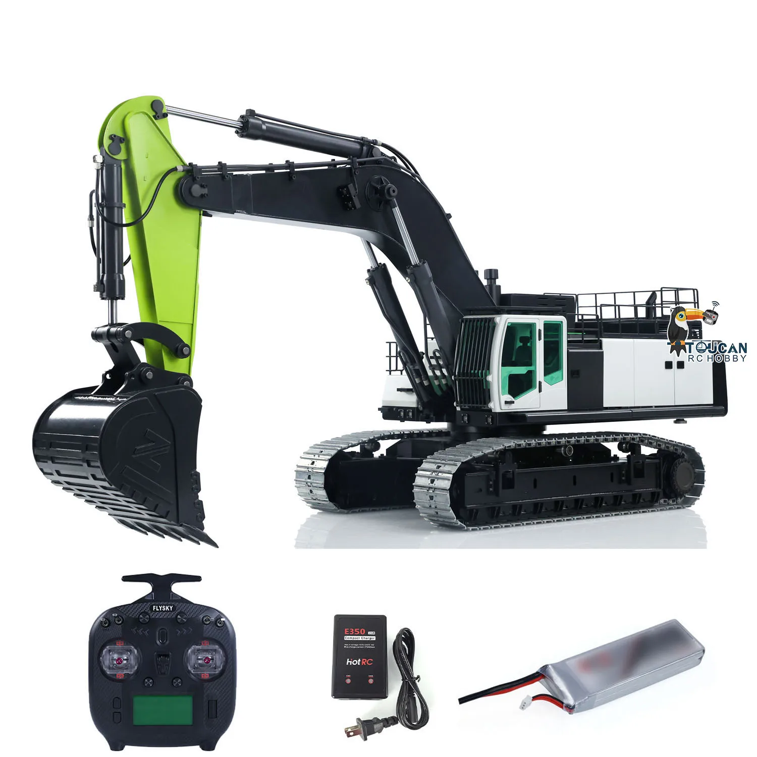 Heavy Duty Machine ZE960G 1/12 RC Hydraulic Excavator RTR Double Pump Radio Control Metal Construction Digger Smoke Light Sound