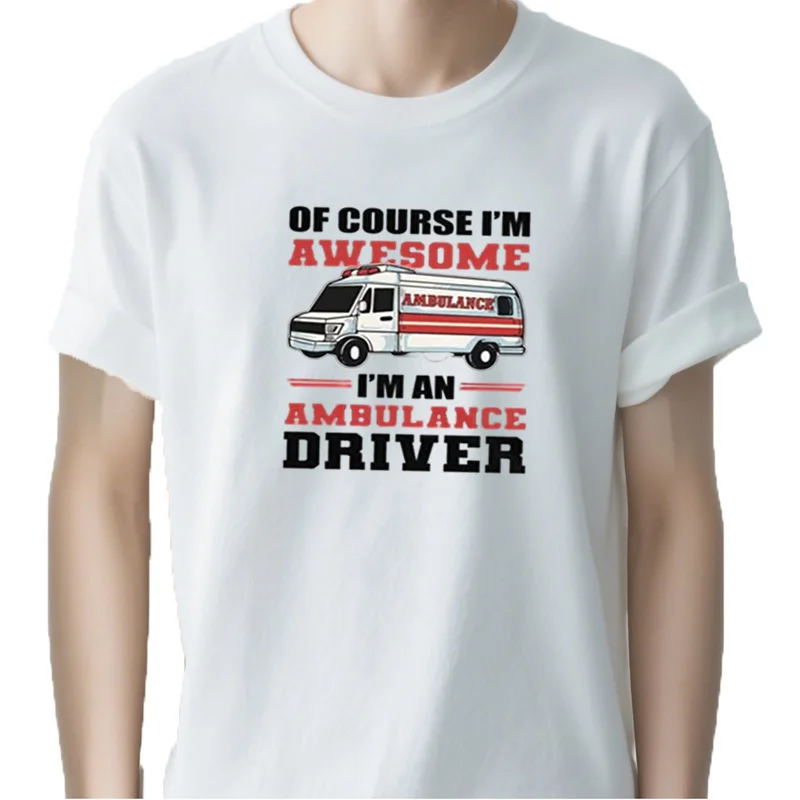 Divertido diseño paramédico EMT, por supuesto, soja impressionante, soja un conductor de ambulância, Camiseta de algodão de