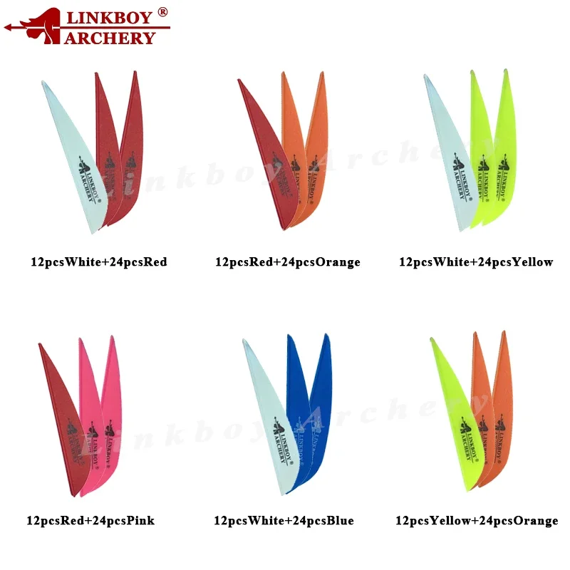 Linkboy Archery 36pcs Arrow Palstic Vanes 2.8Inch Fletching Feather for Arrows Shaft Compound Bow Hunting and Shooting