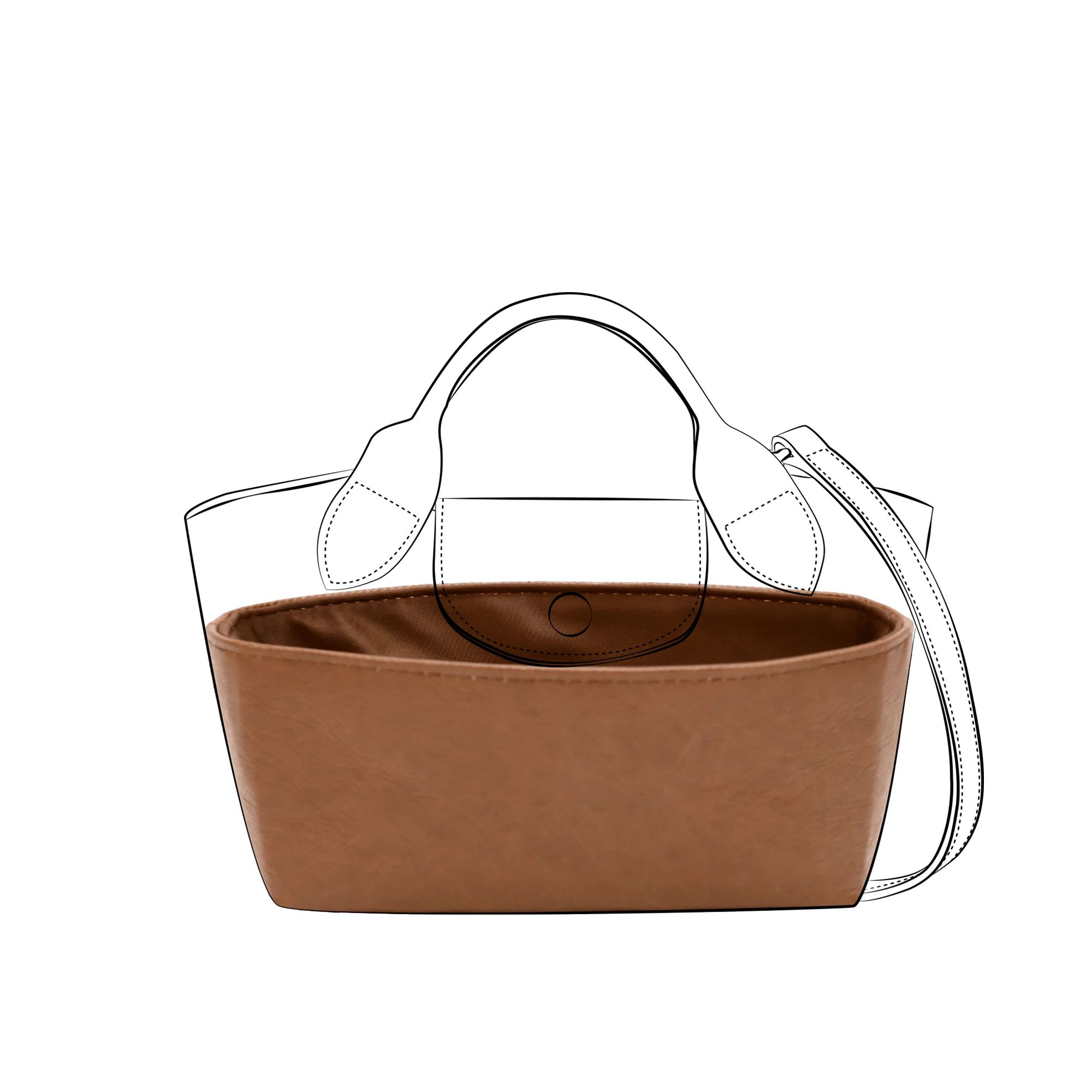 DGAZ Lightweight Purse Organizer Insert for Longchamp Epure XS Bags,silk and DupontPaper handbag inner for Luxury Bag