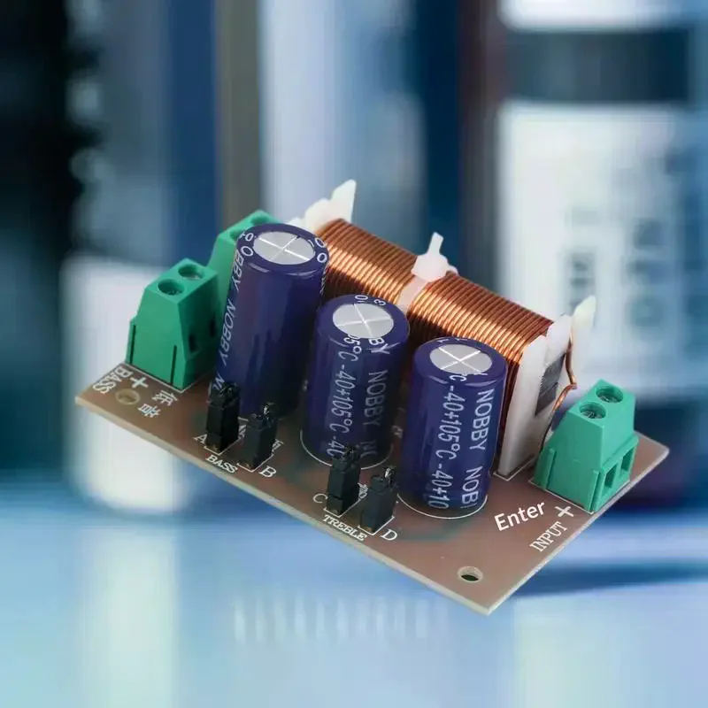 400W Audio Speaker Frequency Divider 2 Channel Crossover Filters Module Adjustable Full Range Treble Bass Welding Free
