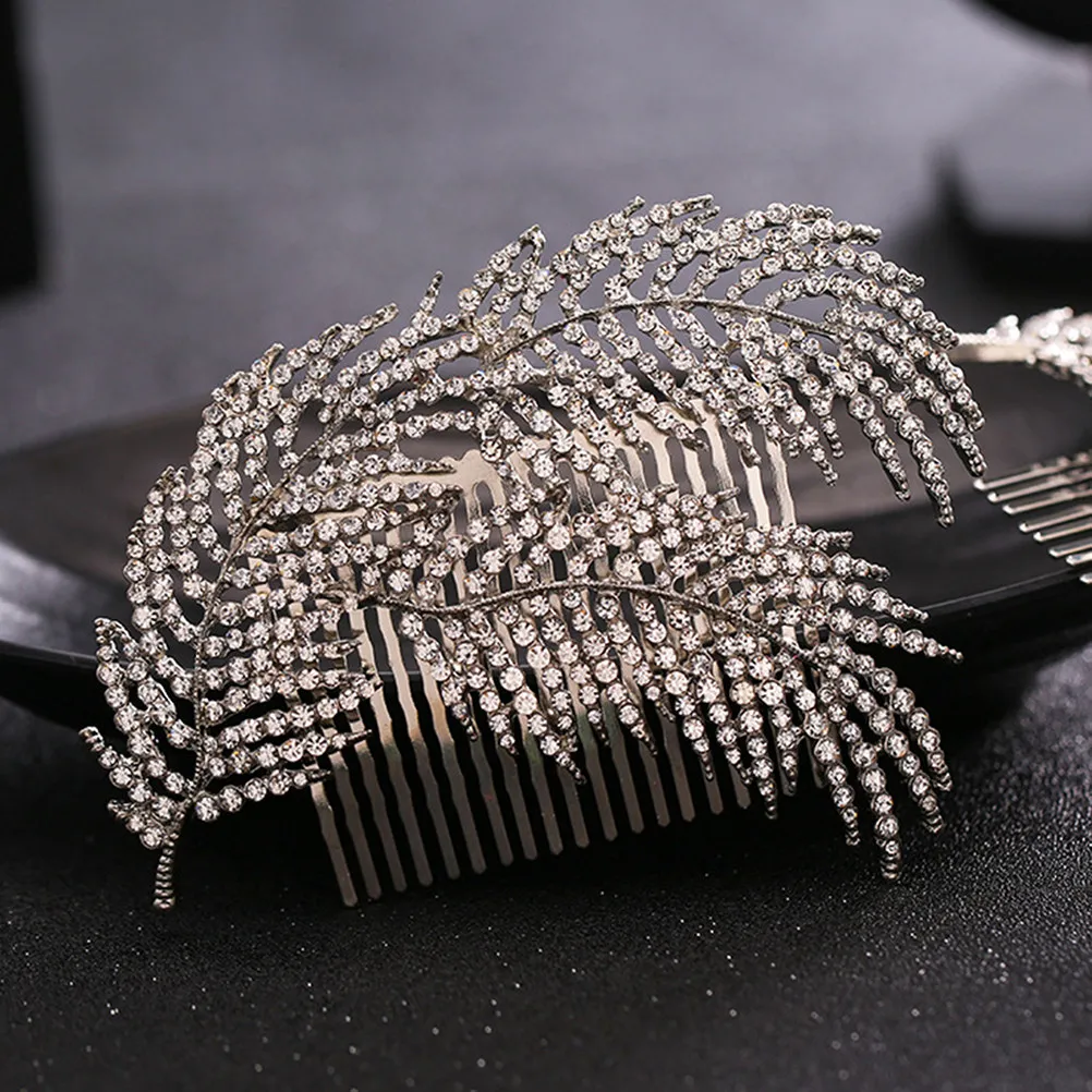 

Crystal Rhinestone Bridal Hair Side Comb Elegant Wedding Hair Accessories Prom Party Headpiece Lightweight Comfortable