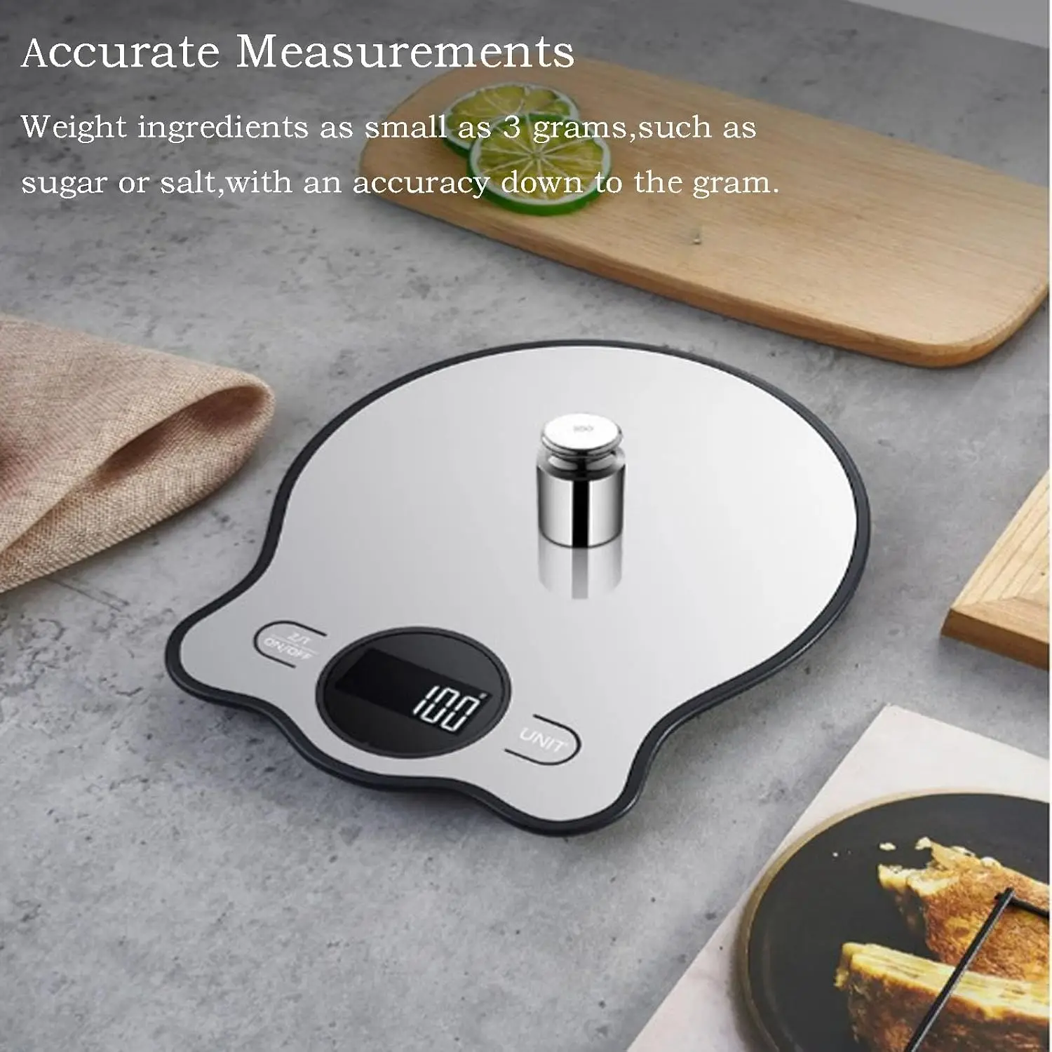 2026 New Digital Food Scale 22lb Kitchen Scale 1g High Accuracy For Cooking Baking | 304 Stainless Steel Black LCD