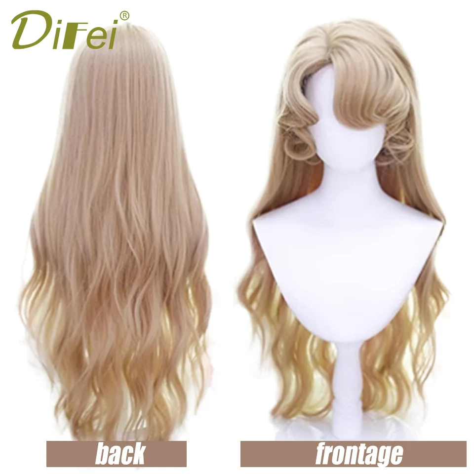 Synthetic Wig Female Oil Painting Style Long Curly Hair Classical Lolita Festival Partial Bangs Oil Painting Roll Long Wig