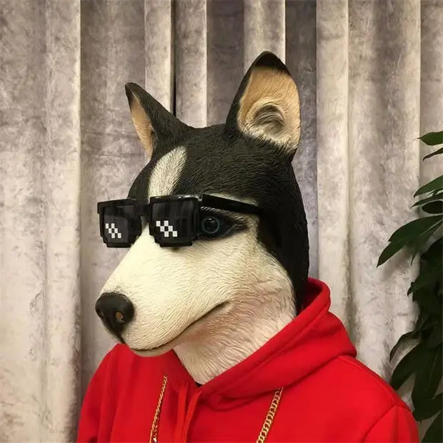 

Halloween Props Crazy Animal Mask Lightning Sloth Latex Fox Mask Party Dress Up Headset Funny Sloth Latex Animal Headset Mask