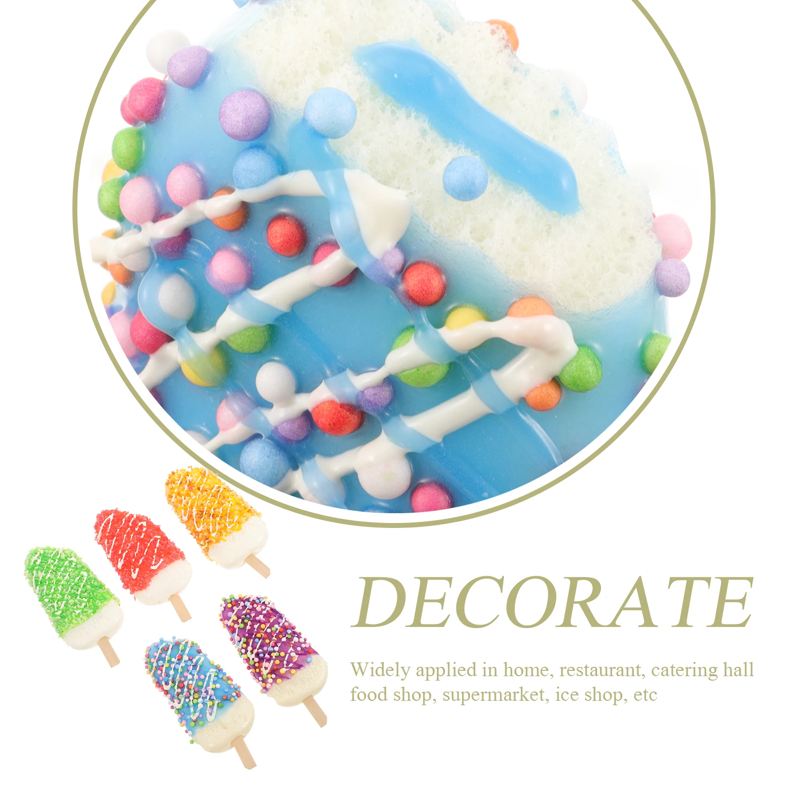 

5 Pcs Simulated Porcelain Ice Cream Lightweight Realistic Model Decor Props Fake Food Photo Pu