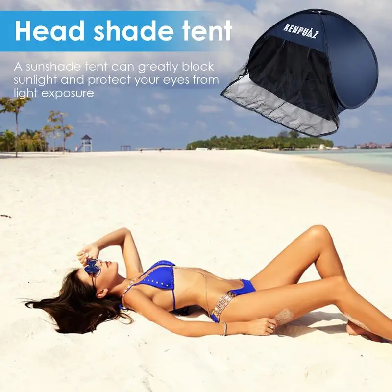 Portable Sun Shelter Instant Sun Shade Canopy Head PopUp Canopy Automatic Shade Tent for Beach Camping Fishing Hiking Picnic