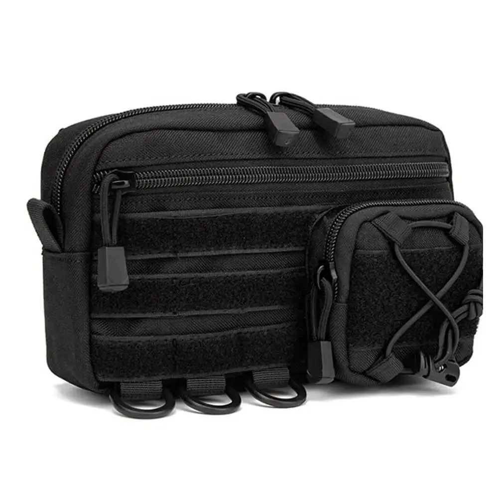 

Поясная сумка Molle, нейлон 1000D с небольшой сумкой на молнии, поясная сумка для скалолазания, прочная многофункциональная спортивная поясная сумка для бега