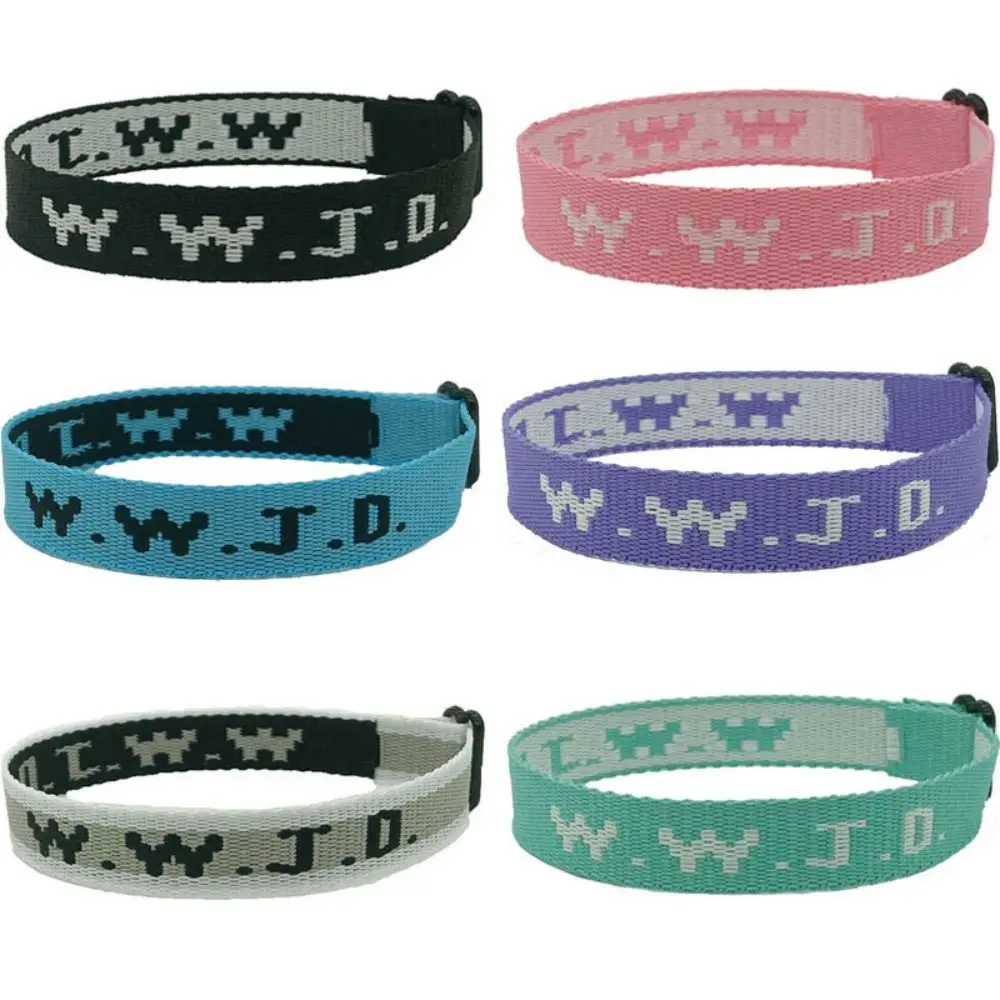 ¿Qué haría Jesús? W.W.J.D. Pulseras de correas Pulsera de cuerda trenzada elástica para fitness Pulsera de goma motivacional
