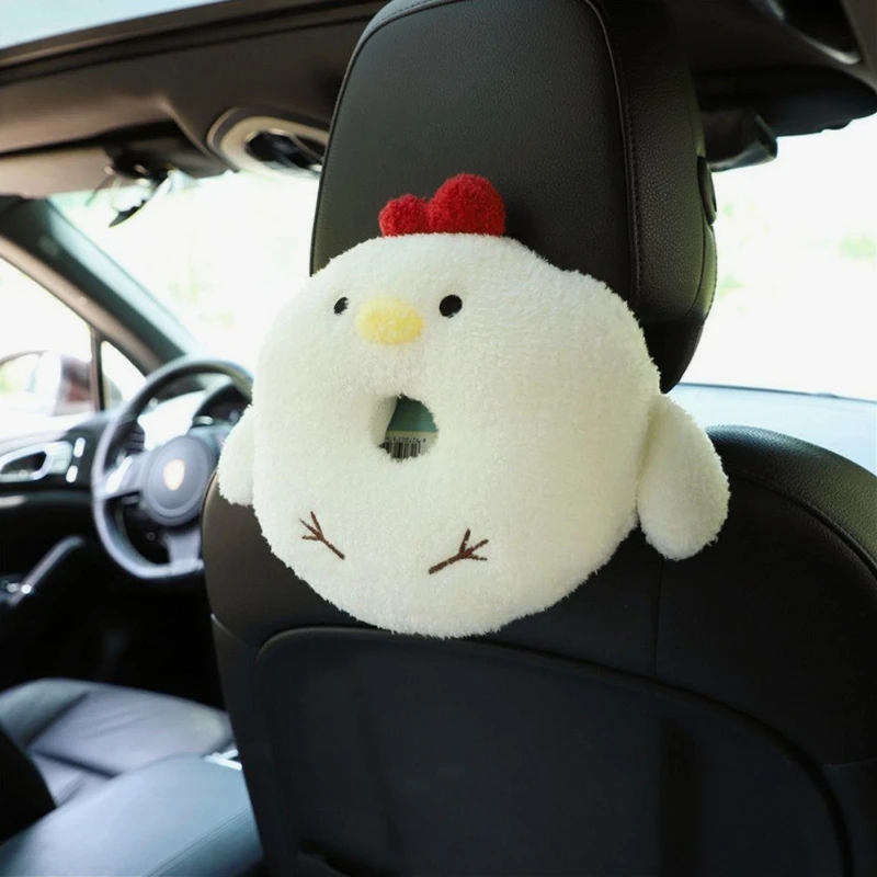 Chicken Neck Pillow Cute Car Accessory Headrest Seat Belt Shoulder Pad Cartoon Car Pillow Plush Neck Cushion Woman Cervical Girl