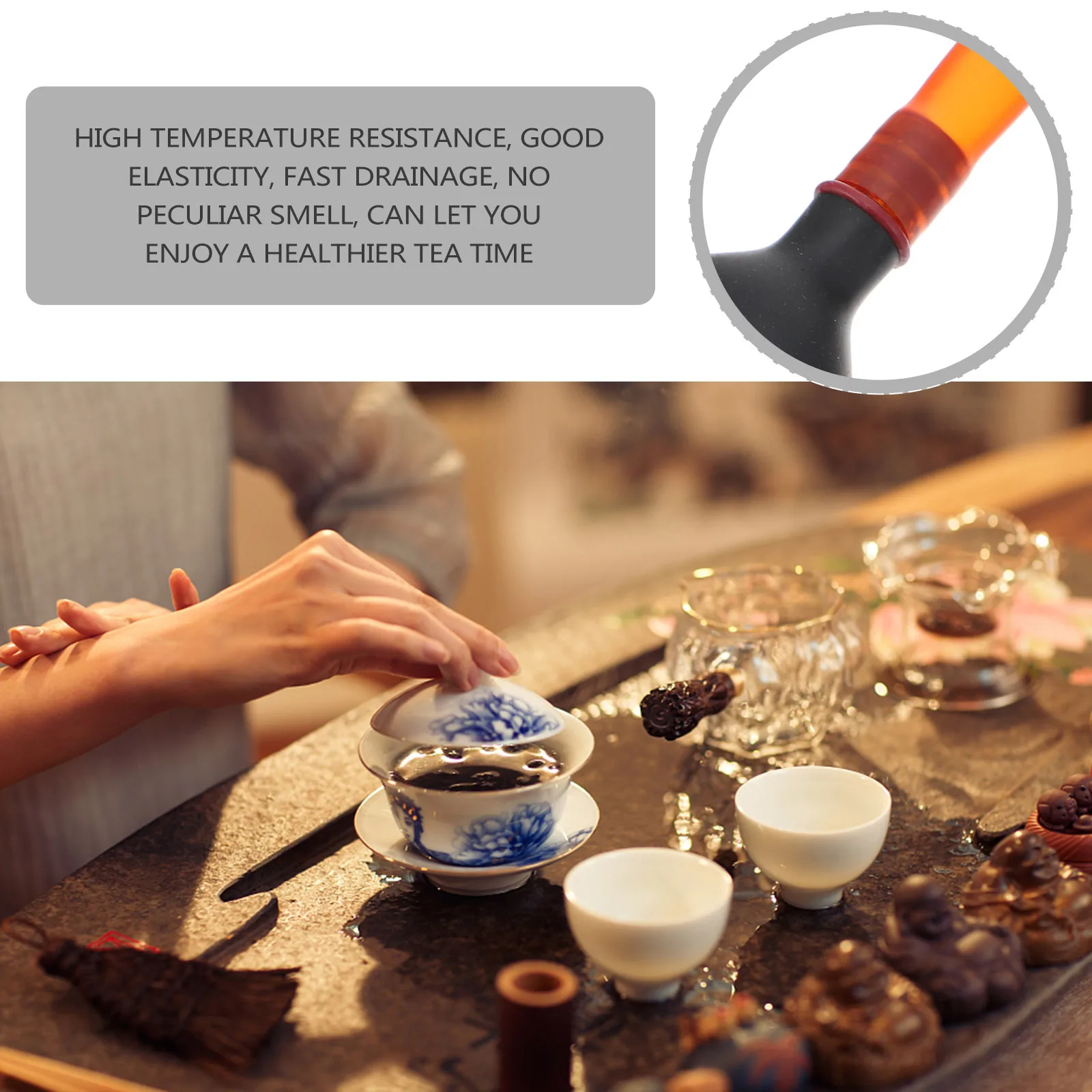 

2 комплекта термостойких аксессуаров для слива чайного подноса, изысканное качество изготовления, длительное время обслуживания, подходят для чайных столиков и подносов