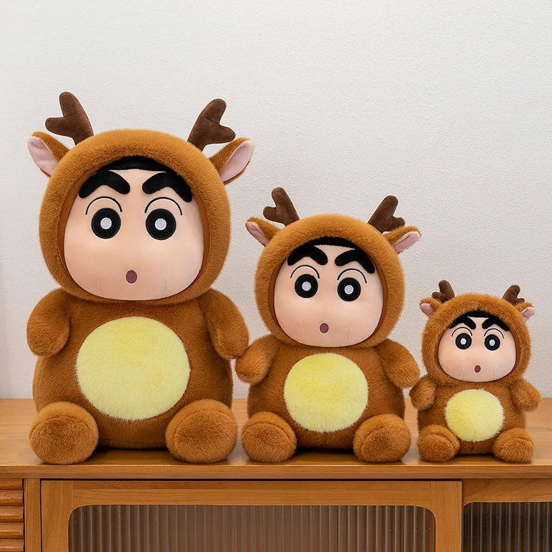 Kawaii Sanrio Knuffel Gelicentieerde Herten Transformerende Shin Chan Gevulde Pop Kinderen Verjaardagscadeau Panda Krab Bunny Teddybeer