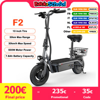F2 10inch Electric Scooter 500W 30 KM/H 7.8Ah folk Scooter for Adults 30KM Max Range Scooter with Seat and Basket