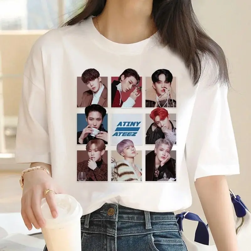 K-pop Printing T-Shirts Fashion Women Harajuku Aesthetic Clothes Short Sleeve Summer Tees Casual Korean Female Tops O-Neck Shirt