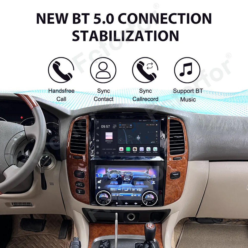 Car Radio Vertical Screen CarPlay For Toyota Land Cruiser LC100 2003-2007 Android 13 Multimedia Player GPS Navigation Head Unit