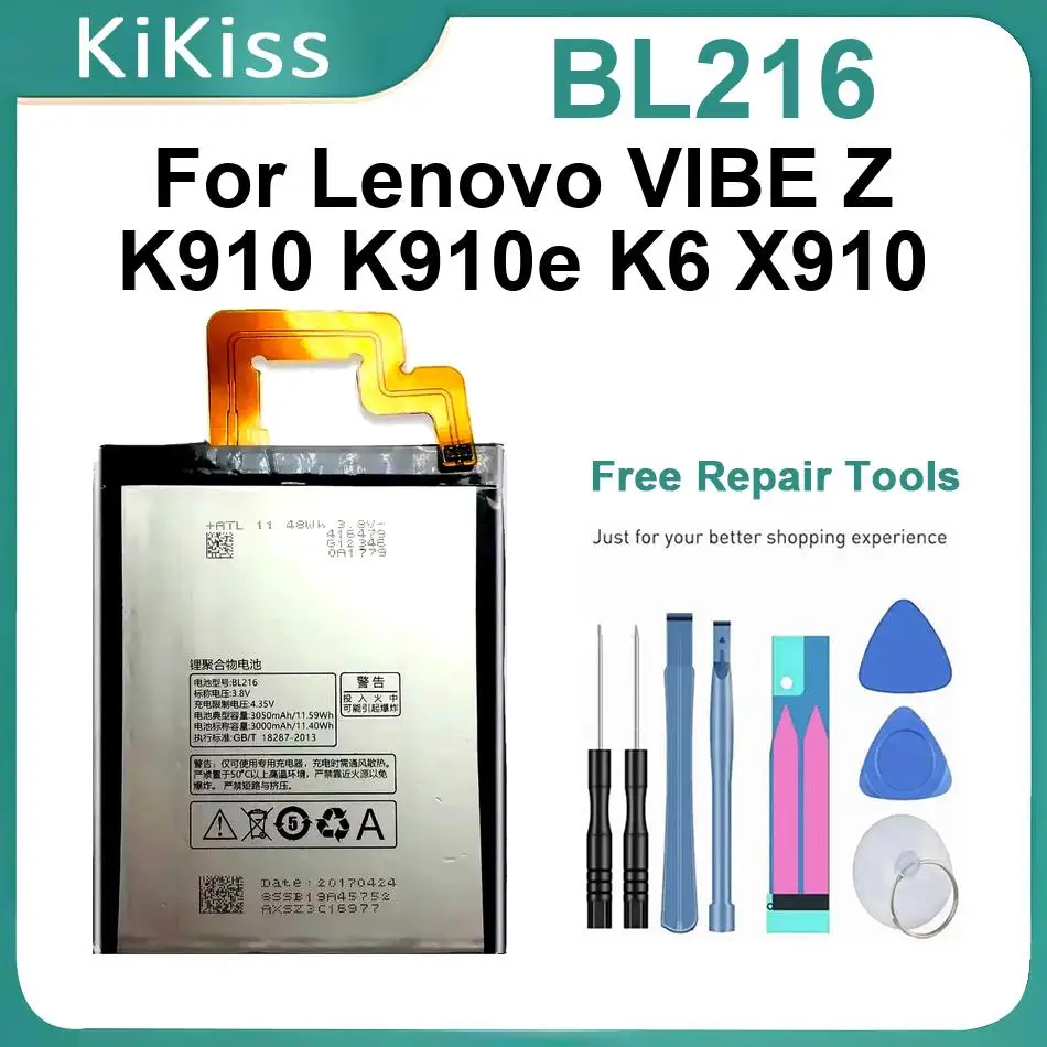 

Аккумулятор для мобильного телефона Lenovo VIBE Z K910 K910e K6 X910, мощные батареи BL216