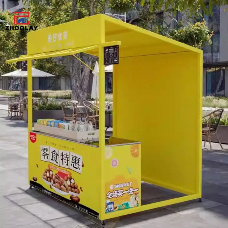 custom.Outdoor Commercial Booth Display Portable Mobile Stands  Snack Street Stall Activity Rack