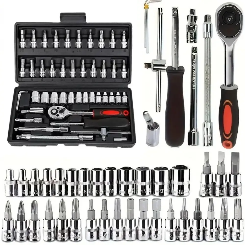 

Strong Toughness Ratchet Wrench Combo Set Wear-resistant Multi-Purpose Home Maintenance Tool Set Anti-slip Durable