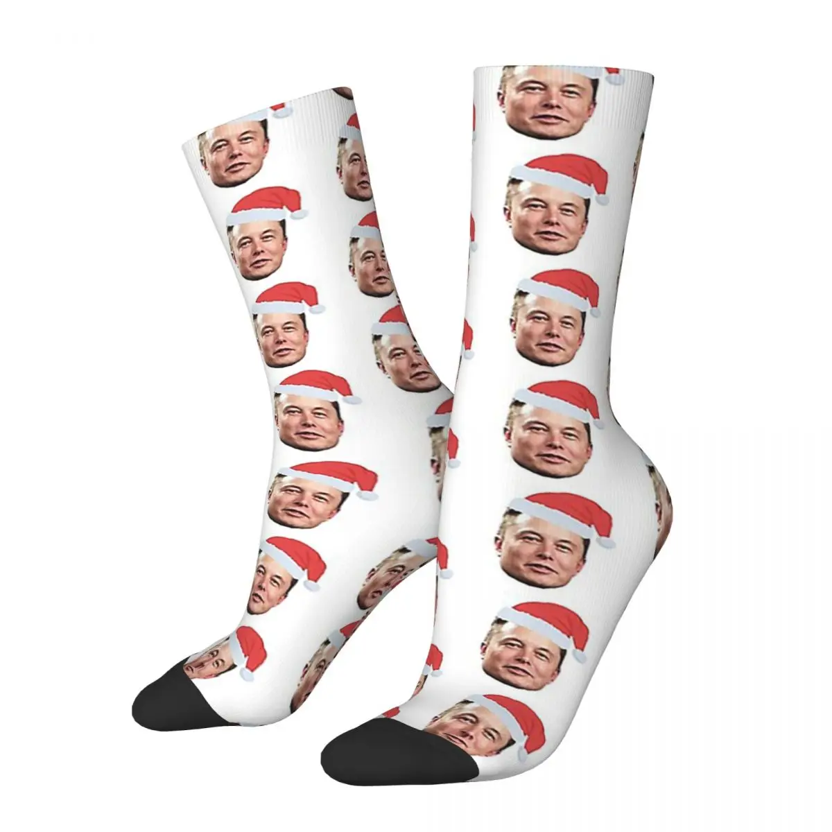 Calcetines largos de Santa Elon Musk Harajuku para hombre y mujer, medias Súper suaves, accesorios para todas las estaciones, regalos