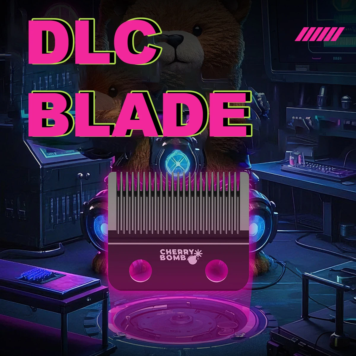 Chery bom punk bear máquina de cortar cabelo profissional dlc lâmina desbotada 7000rpm sem fio máquinas barbeiro máquina corte cabelo