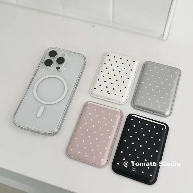 Korean Wave Points for Magsafe Card for iPhone XIAOMI HUAWEI Samsung Case Leather Card Cover ID Subway Card Slot Accessories