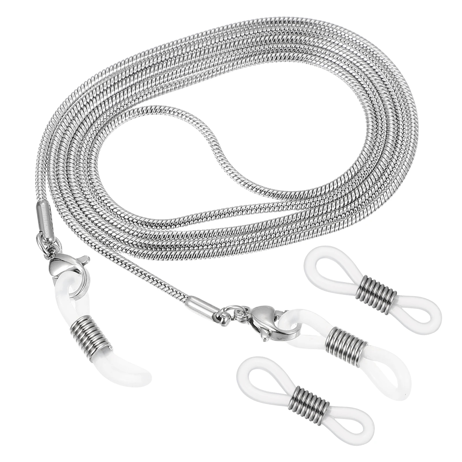 

Glasses Chain 70cm Silver Stainless Steel Snake Style Eyewear Accessories Adjustable Ends Non Fall Off Jewelry Male Female