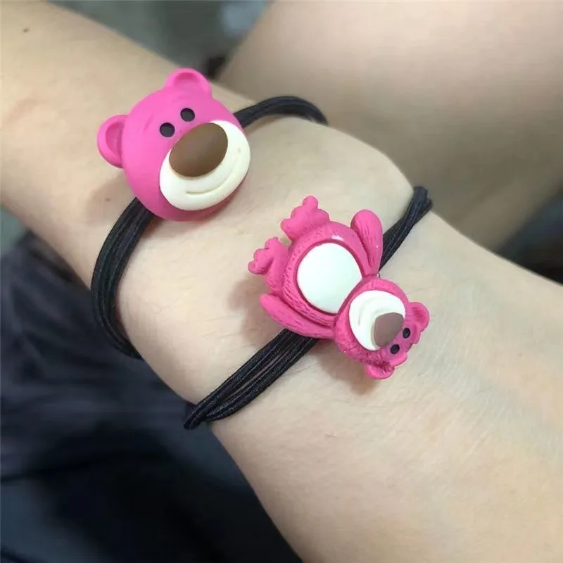 Kawaii Disney Lotso sweet and cute girly heart new student exquisite portable hair rope decoration gift animation peripheral