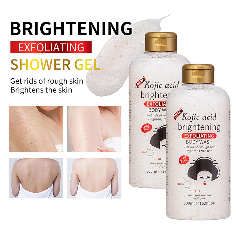 

Гель для душа с розой, койевой кислотой и лавандой, 500 мл: глубокое очищение, осветление кожи, скраб, отшелушивающее средство, уход за телом, ароматизированный уход за кожей