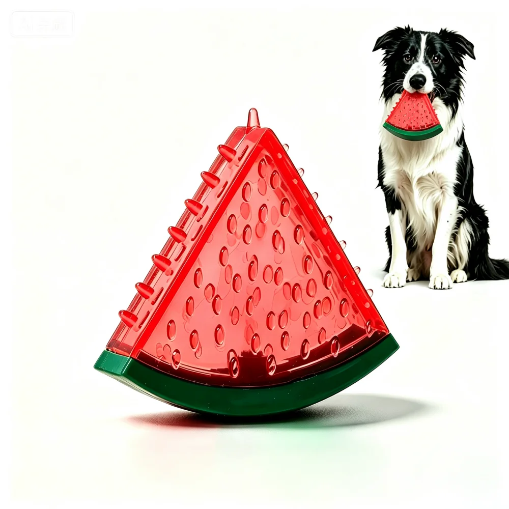 Watermelon Shaped Sound Attracting Pet Toy Fun Noise Durable Chew Toy TPR Material Suitable for All Dog Breeds Press to Make Sou