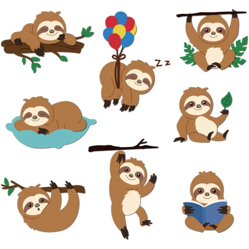 2 Stück, 2 Stile, Schneideformen aus Kohlenstoffstahl, Schablonen für DIY-Scrapbooking, Fotoalbum, dekorative Prägung, Papierkarte, Sloth