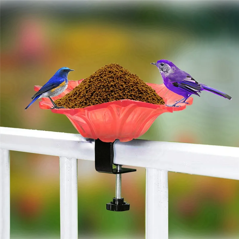 

Balcony Bird Bath Railing Bird Feeder Birdbath Bowl Fence Bird Bath With Heavy Duty Adjustable Base Deck Rail