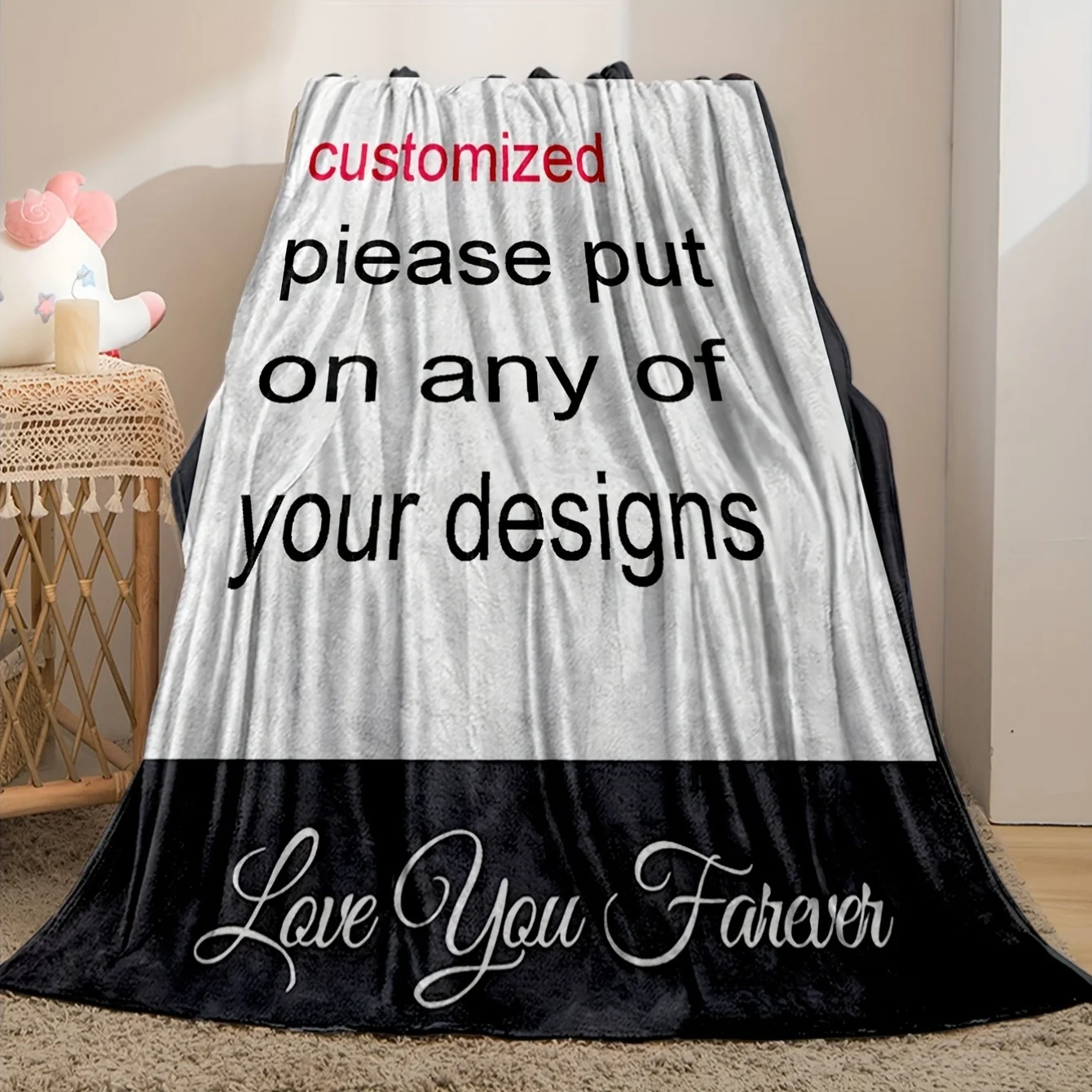 Customize Custom Photo Flannel Fleece Blanket - Personalize with Your Image, Soft & Cozy for Bed, Sofa, Camping - All-Season War