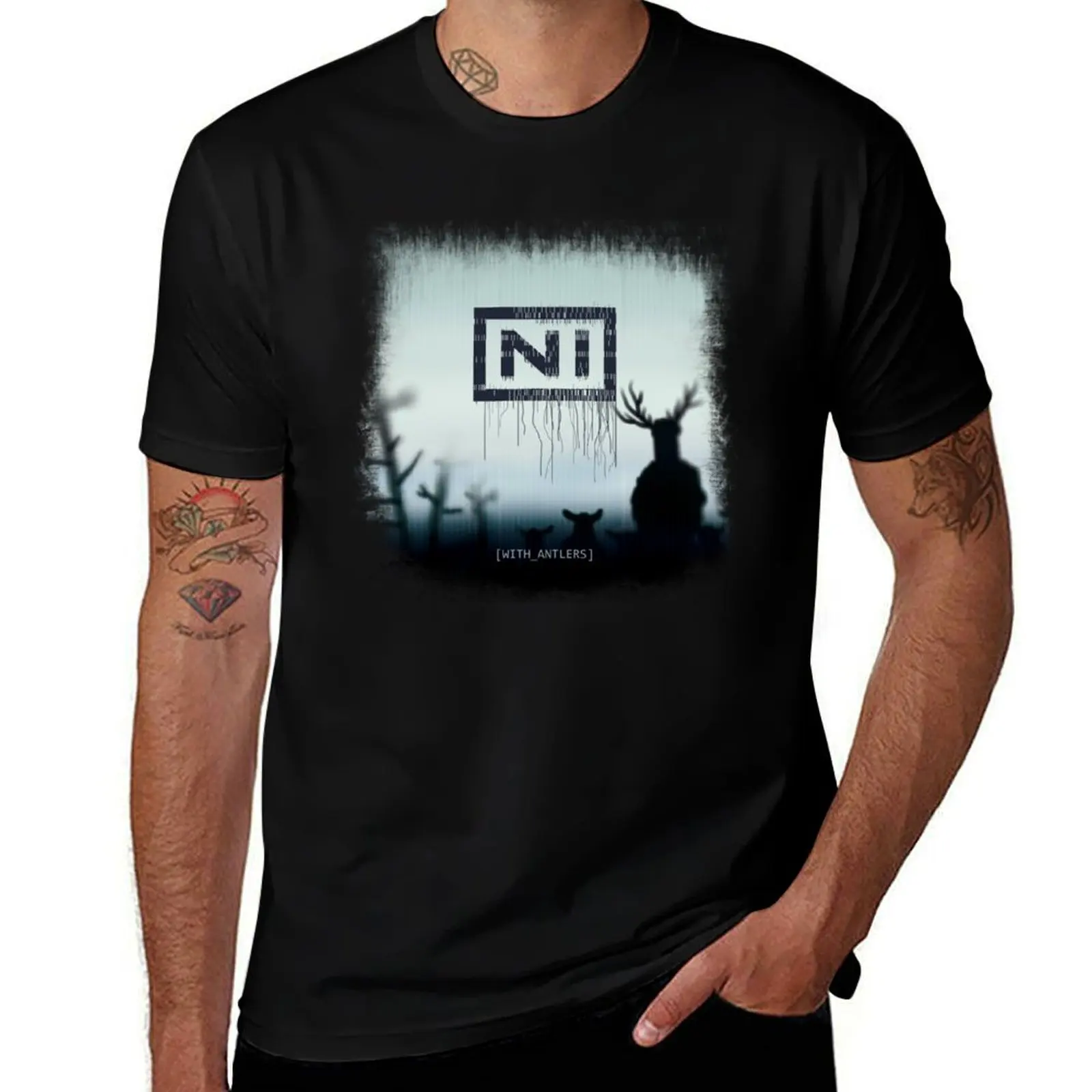 NI Knights with antlers album cover parody-music lovers humor T-Shirt Blouse sweat hippie clothes luxury clothes men