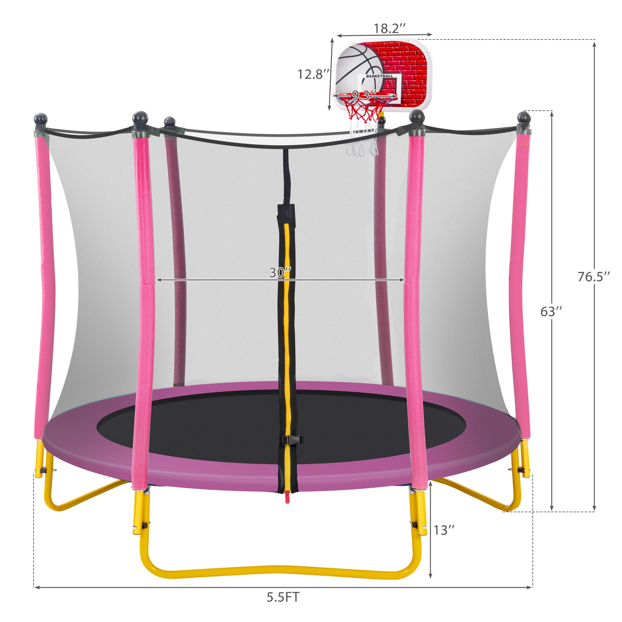 5.5FT Trampoline for Kids - 65