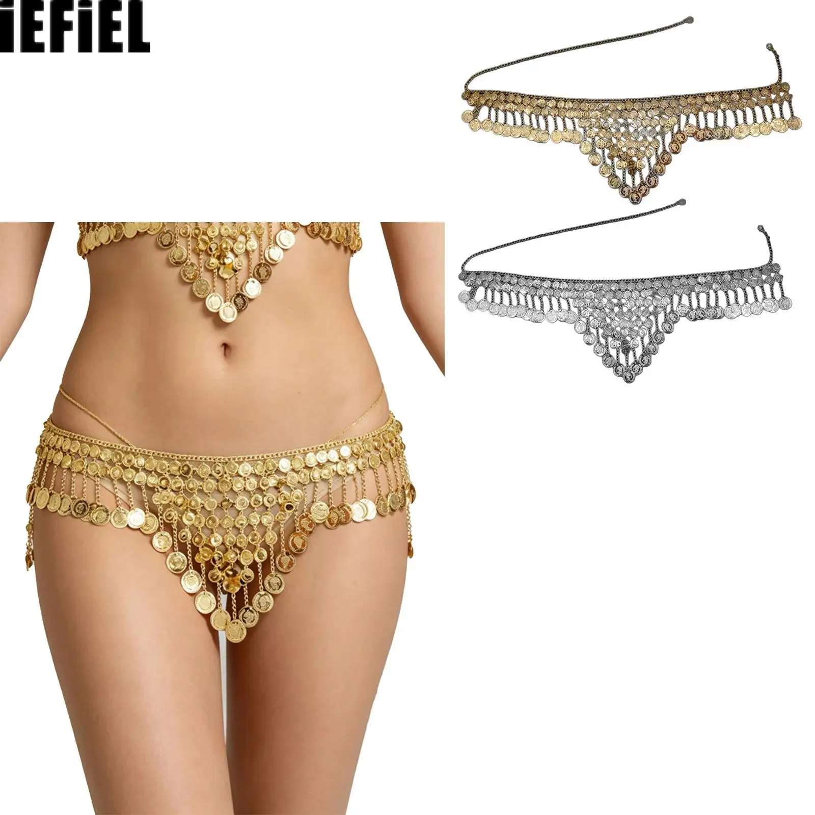 Women Belly Tassel Hip Scarf Belt Adjustable Waist Chain Costume Accessory for Dance Performance Practice Club Halloween