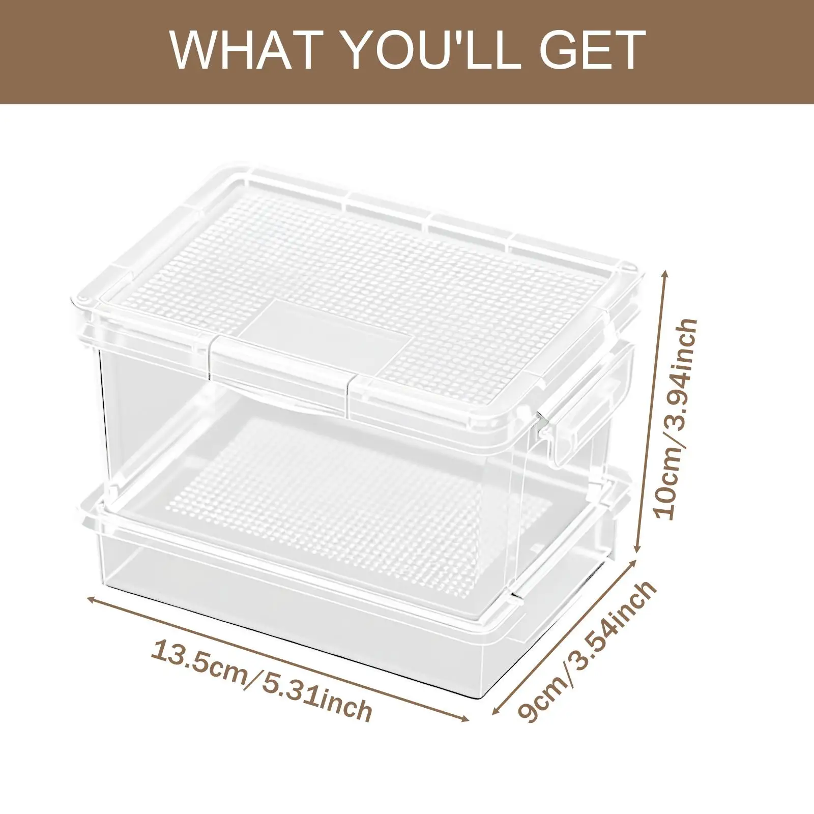 Plastic Turtle Feeder Reptile Breeding Box Live Food Storage Case for Small Animals and