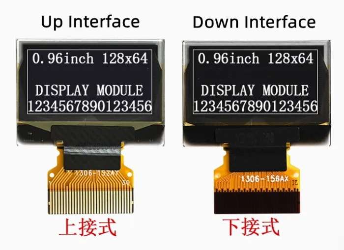 IPS 0.96 inch 30PIN SPI White/Blue/Yellow Blue PM OLED Screen SSD1306 Drive IC 128*64 Parallel/I2C Interface (12MM FPC)