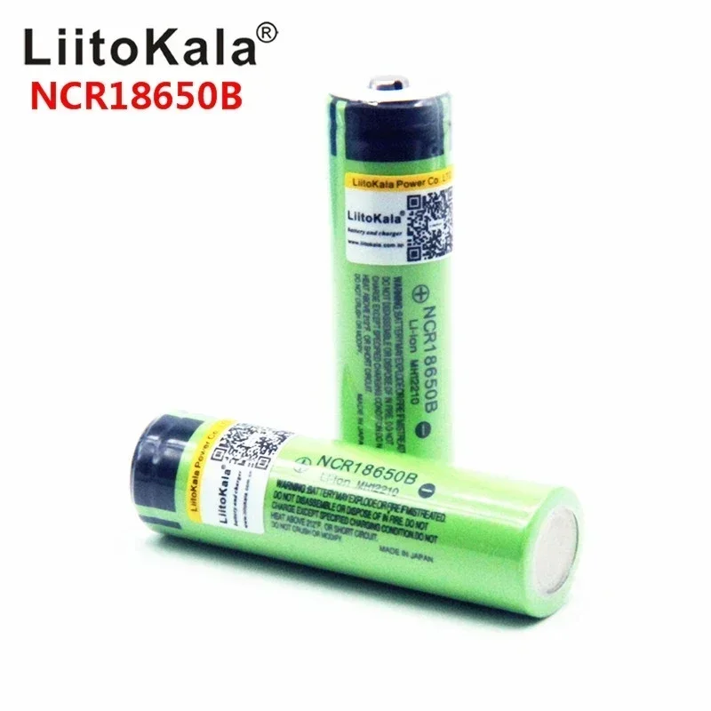 Liitokala new NCR18650B 3.7v 3400 mAh 18650 Lithium Rechargeable Battery with Pointed (No PCB) batteries