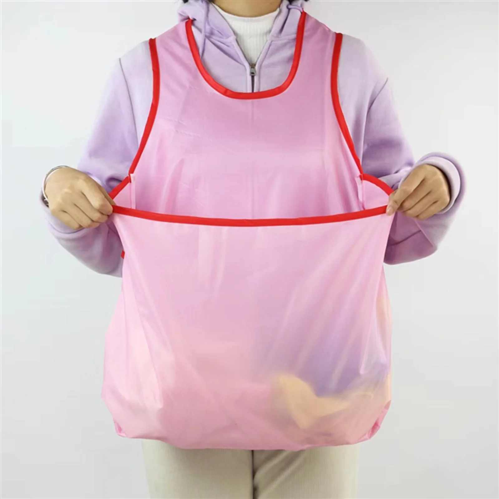 Laundry Apron with Pockets Adjustable Waterproof Clothesline Apron Bib Apron